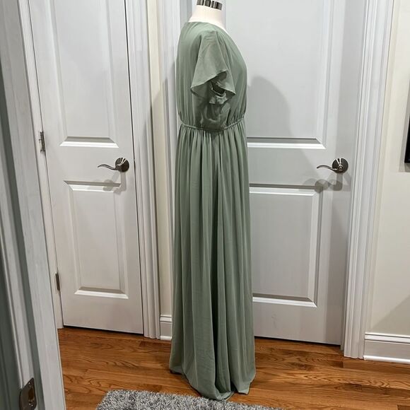 New! Lulus Lost in the Moment Sage Brush Maxi Dress Size XL NWT - Picture 5 of 14
